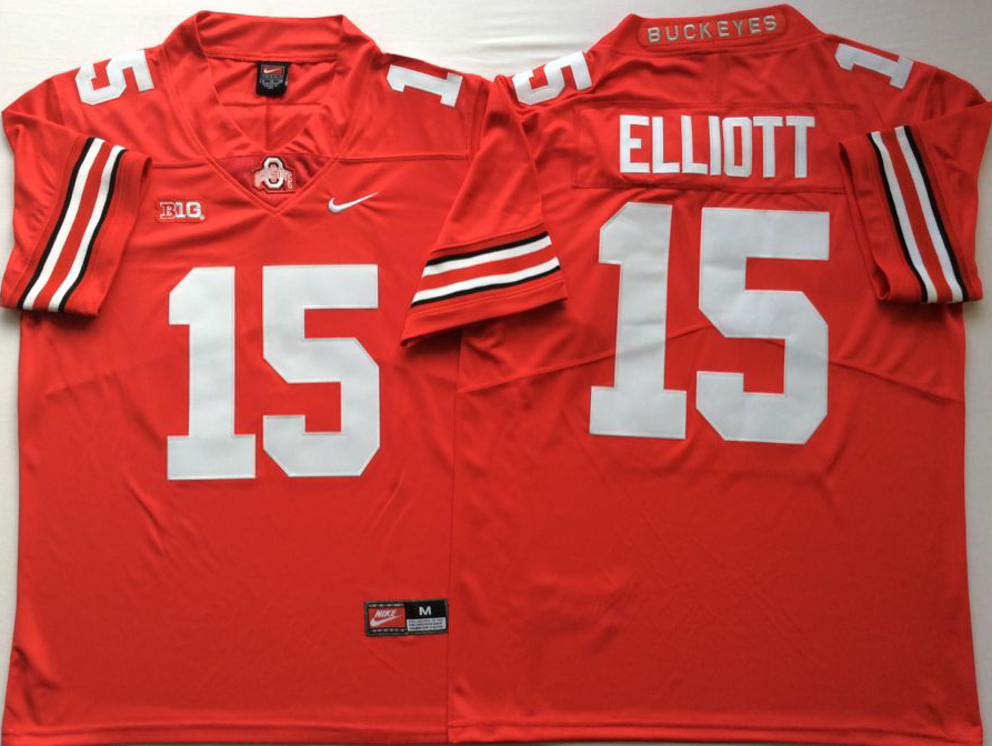 NCAA Men Ohio State Buckeyes Red #15 ELLIOTT->ncaa teams->NCAA Jersey